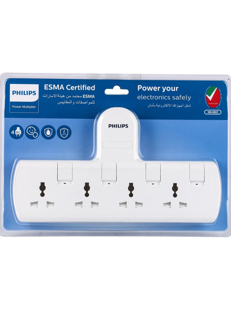 Philips Philips 13A Adapter with Individual Switch With 4 Sockets  - Image 3