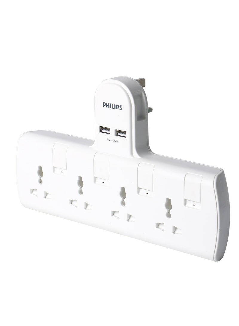 فيليبس محول فيليبس 13 أمبير مع مفتاح فردي مع 4 مقابس 2 يو اس بي - Image 1