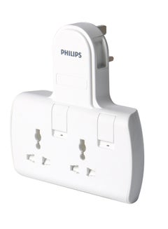 Philips Philips 13A  Adaptor with individual switch white  - Image 1