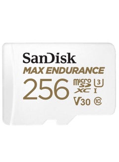 سانديسك MAX Endurance microSDXC Card with Adapter for Home Security Cameras and Dash cams - C10, U3, V30, 4K UHD, Micro SD Card - SDSQQVR-256G-GN6IA 256 GB  - Image 1