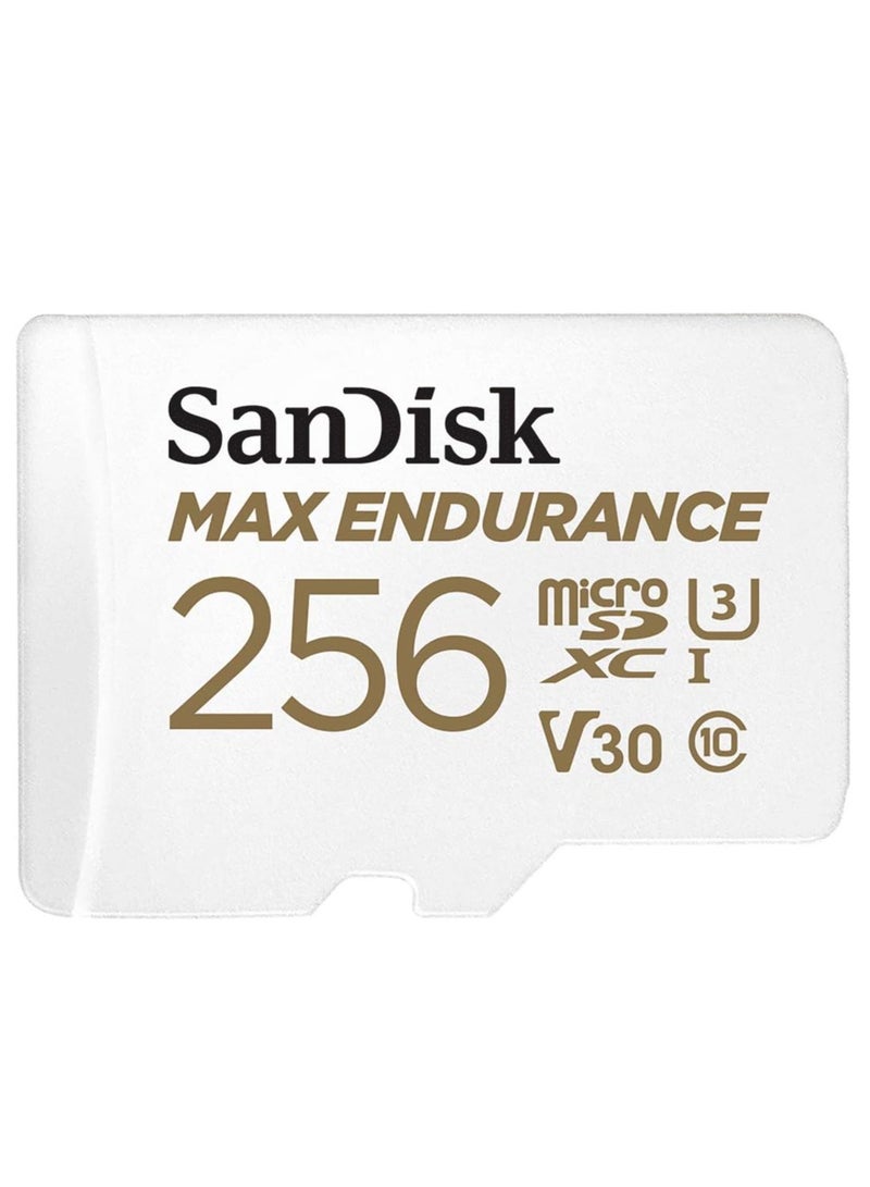 Sandisk MAX Endurance microSDXC Card with Adapter for Home Security Cameras and Dash cams - C10, U3, V30, 4K UHD, Micro SD Card - SDSQQVR-256G-GN6IA 256 GB  - Image 1