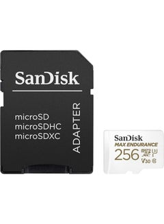 سانديسك MAX Endurance microSDXC Card with Adapter for Home Security Cameras and Dash cams - C10, U3, V30, 4K UHD, Micro SD Card - SDSQQVR-256G-GN6IA 256 GB  - Image 3