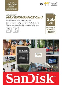 سانديسك MAX Endurance microSDXC Card with Adapter for Home Security Cameras and Dash cams - C10, U3, V30, 4K UHD, Micro SD Card - SDSQQVR-256G-GN6IA 256 GB  - Image 5