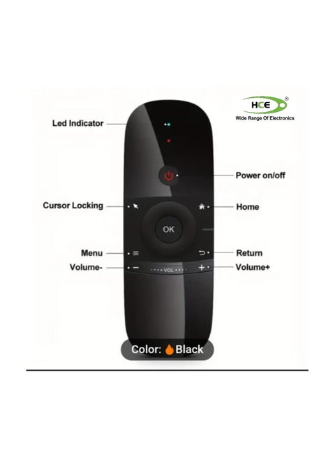 W1 Air Mouse 2.4G Wireless Remote Control Keyboard IR Remote Learning 6 Axis Motion Sensor For Android Set Top Box, Smart TV, Projector And Computer