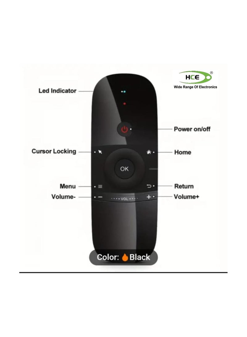 HCE - W1 Air Mouse 2.4G Wireless Remote Control Keyboard IR Remote Learning 6 Axis Motion Sensor For Android Set Top Box, Smart TV, Projector And Computer - Image 1