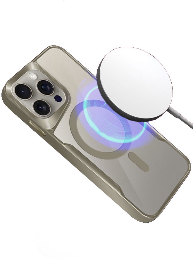 MARGOUN Electroplated Magnetic Case Cover for Apple iPhone 15 Pro Max Phone Case Slim Shockproof Cover New Design Case Cover - Titanium - Image 5