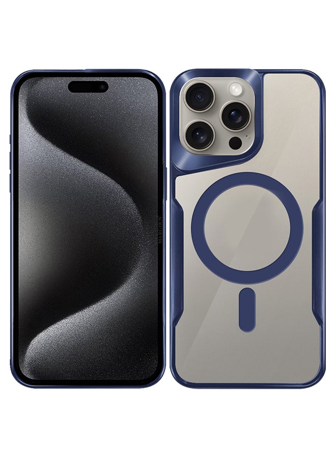 مارجون جراب هاتف iPhone 15 Pro Max مغناطيسي رفيع مقاوم للصدمات بتصميم جديد جراب مطلي بالكهرباء - Image 3