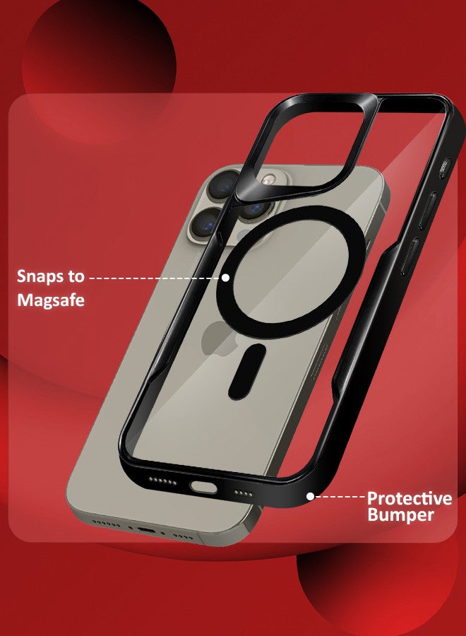 مارجون 3 Pack for iPhone 15 Pro Max Case and 2 Screen Protectors Magnetic Phone Case Slim Shockproof Cover New Design Electroplated Case Cover Black - Image 4