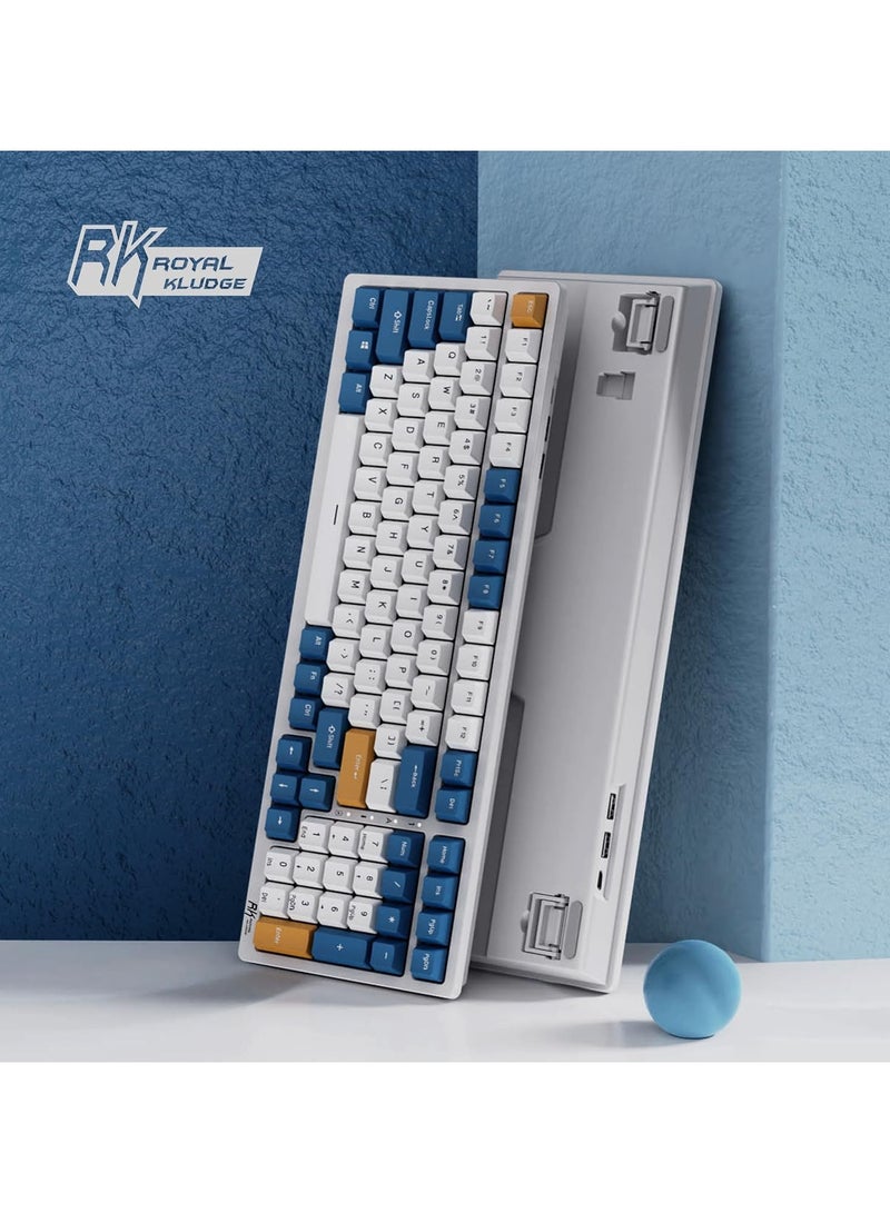 Royal Kludge - RK98 Tri - Mode 2.4G/BT5.1/USB-C 100 Keys Hot Swappable Brown Switches with Number Pad RGB Backlit 3750mAh Battery NKRO Gaming Keyboard Ergonomic Design Wireless Mechanical Keyboard - Image 1