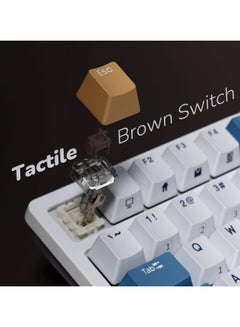 Royal Kludge RK98 Tri - Mode 2.4G/BT5.1/USB-C 100 Keys Hot Swappable Brown Switches with Number Pad RGB Backlit 3750mAh Battery NKRO Gaming Keyboard Ergonomic Design Wireless Mechanical Keyboard  - Image 3