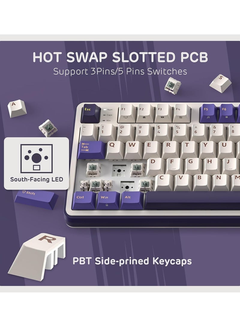 RKS98 Tri - Mode Wireless Mechanical Keyboard 2.4Ghz/BT/USB-C, Hot Swappable, Software Support with Smart Display and Knob Chartreuse Switch