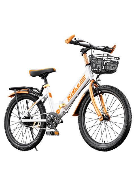 Folding Speed Children's Mountain Bike, High Carbon Steel Children's Bicycle Body, Lightweight And Stable, With Exquisite Basket 18inch