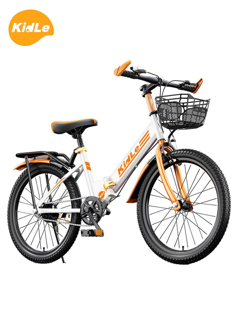 Kidle Folding Speed Children's Mountain Bike, High Carbon Steel Children's Bicycle Body, Lightweight And Stable, With Exquisite Basket 20inch - Image 1