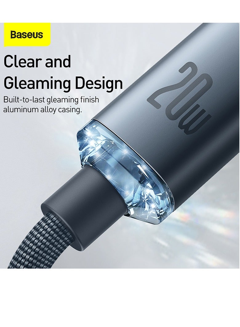 Baseus - PD 20W USB C to Lightning Cable, (1.2m) Braided Fast Charger iPhone Cable With High-Speed Data Transmission Compatible With iPhone 14 Pro Max/14 Pro, 13 12 11 Pro Max, SE, iPad And More – Black - Image 1