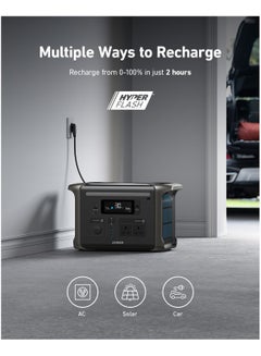 Anker 300 Ah SOLIX F1500 Portable Power Station, 1800W Solar Generator, PowerHouse Design, 1536Wh Battery Generators for Home Use, LiFePO4 Power Station for Outdoor Camping and RVs (Solar Panel Optional) Black  - Image 4