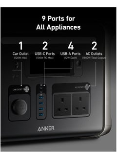 300 Ah Anker SOLIX F1500 Portable Power Station, 1800W Solar Generator, PowerHouse Design, 1536Wh Battery Generators for Home Use, LiFePO4 Power Station for Outdoor Camping and RVs (Solar Panel Optional) Black - pnsku/N70084934V/45/_/1718168449/99bacd8a-5085-410f-8d23-a48f93336657