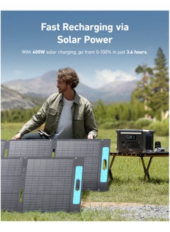 Anker 300 Ah SOLIX F1500 Portable Power Station, 1800W Solar Generator, PowerHouse Design, 1536Wh Battery Generators for Home Use, LiFePO4 Power Station for Outdoor Camping and RVs (Solar Panel Optional) Black  - Image 5