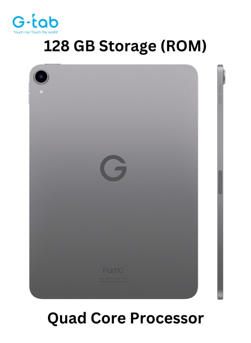 G-Tab - PAD 10 Tablet/10.1 inch IPS Display/800x1280 Resolution/Android 14/Quad Core 2.0 GHz/6580 mAh /5G Wifi/ 4GB RAM (Expandable Upto 4GB)/128GB ROM/5MP Front+8MP Rear Camera / Touch Pen Inside - Image 1