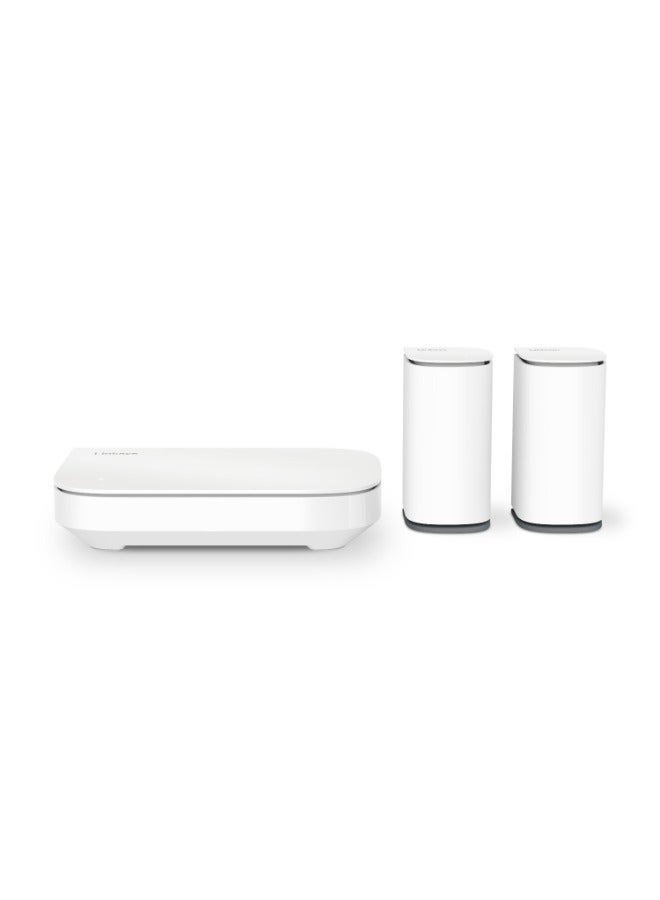 LINKSYS - Velop Micro Mesh WiFi 6 Router + Node Dual Band AX3000 Bundle| Cognitive Mesh System with 2.5 Gbps Speed, Simple Set-up, Coverage up to 5,000 sq. ft. & up to 150+ Devices, 3-Pack | 1x Router, 2x Node White - Image 1