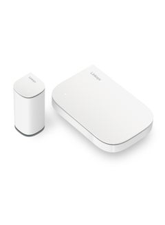 LINKSYS Velop Micro Mesh WiFi 6 Router + Node Dual Band AX3000 Bundle| Cognitive Mesh System with 2.5 Gbps Speed, Simple Set-up, Coverage up to 4,000 sq. ft. & up to 150+ Devices, 2-pack | 1x Router, 1x Node White  - Image 1