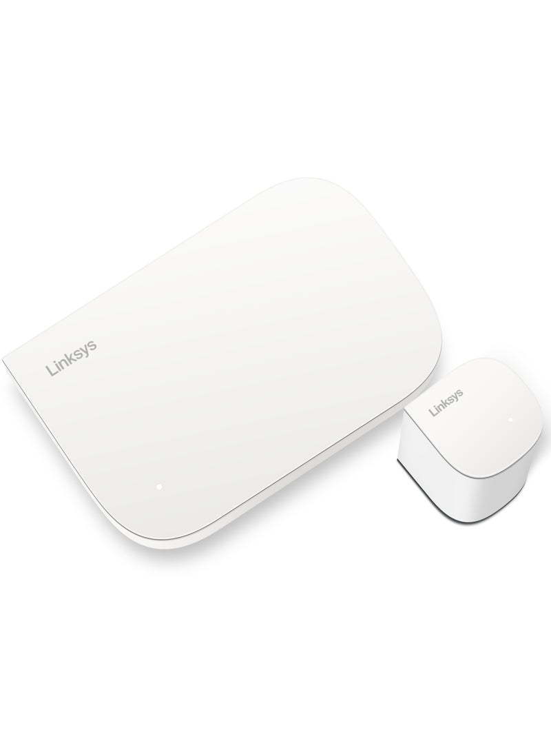 لينكسيس مجموعة Velop Micro Mesh WiFi 6 Router + Node Dual Band AX3000 | نظام Cognitive Mesh بسرعة 2.5 جيجابت في الثانية، إعداد بسيط، تغطية تصل إلى 4000 قدم مربع وما يصل إلى 150 جهازًا، عبوة من قطعتين | 1 جهاز توجيه، 1 Node  - Image 2