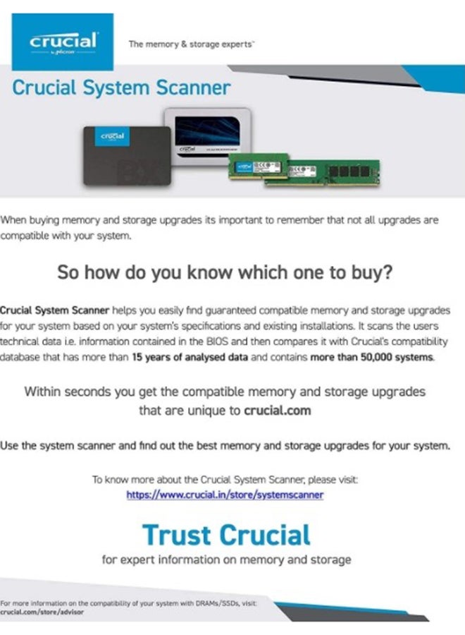 crucial - 16GB (1 x 16GB) DDR4-3200 UDIMM Desktop Memory, PC4-25600, 3200 MHz Clock Speed, Cas Latency 22, Unbuffered Non ECC, 288 Pin, 1.2V Voltage | CT16G4DFRA32A - Image 1