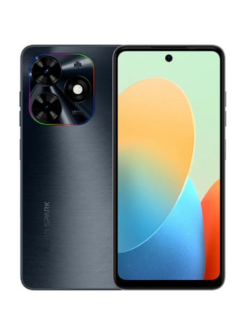 جهاز Spark Go 2024 ثنائي الشريحة بلون أسود جرافيتي وذاكرة وصول عشوائي (RAM) سعة 2 جيجابايت وذاكرة داخلية 64 جيجابايت ويدعم تقنية الجيل الرابع - إصدار الشرق الأوسط