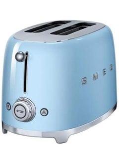 smeg Smeg TSF01PBUK, 50's Retro Style 2 Slice Toaster,6 Browning Levels,2 Extra Wide Bread Slots, Defrost and Reheat Functions, Removable Crumb Tray, Pastel Blue, 1 Year Warranty 100 W TSF01PBUK Blue  - Image 2