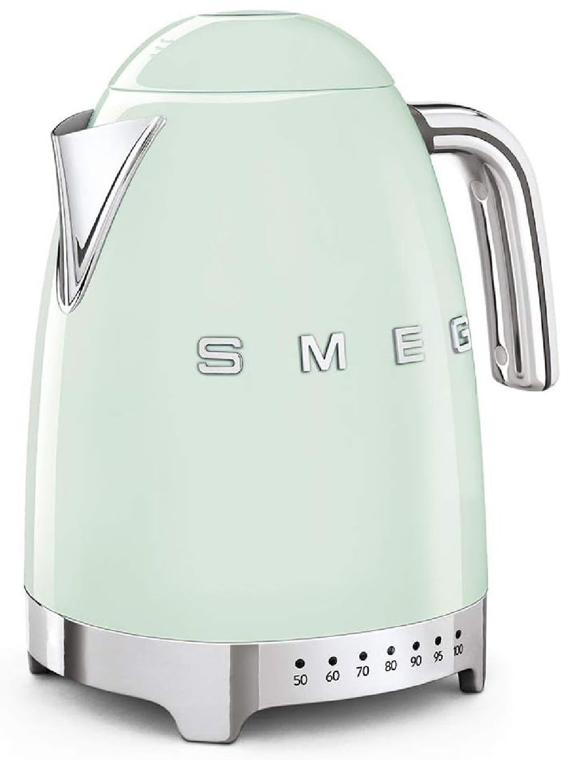 سميج غلاية سميج KLF04PGUK بتصميم ريترو من الخمسينات، 7 إعدادات حرارة، سعة 1.7 لتر مع مؤشر مستوى الماء، قاعدة دوارة 360 درجة، من الفولاذ المقاوم للصدأ، أخضر باهت، ضمان لمدة سنة - Image 2