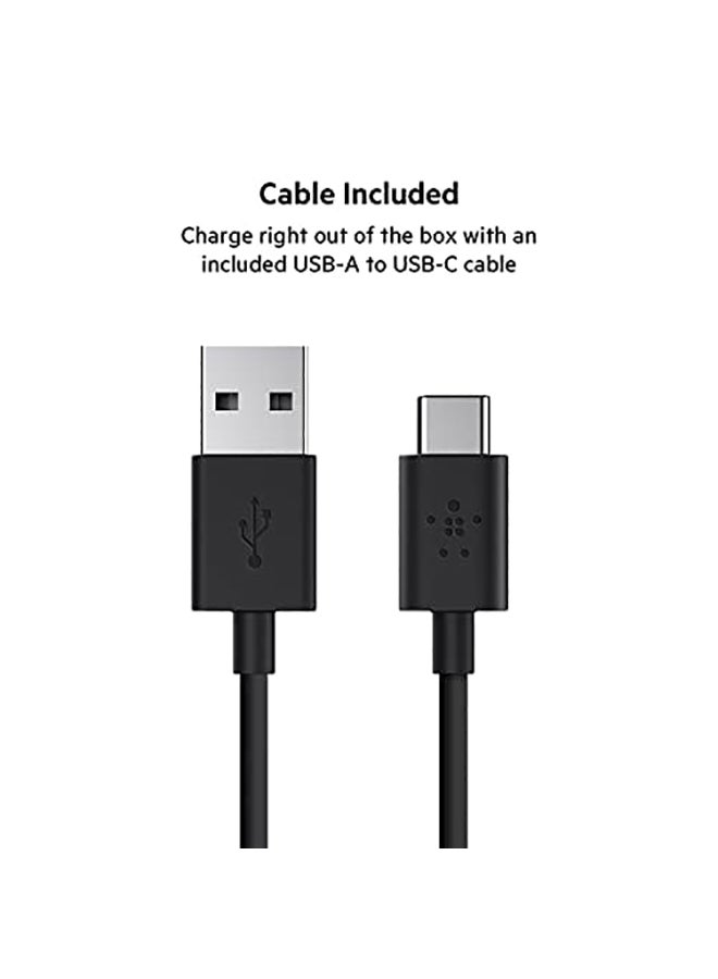 Belkin Boostcharge Plus 10K Portable Charger Power Bank (10,000 Mah With Integrated Lightning (Mfi) And Integrated Usb-C Cables And Additional Usb-C Charging Port) - Black