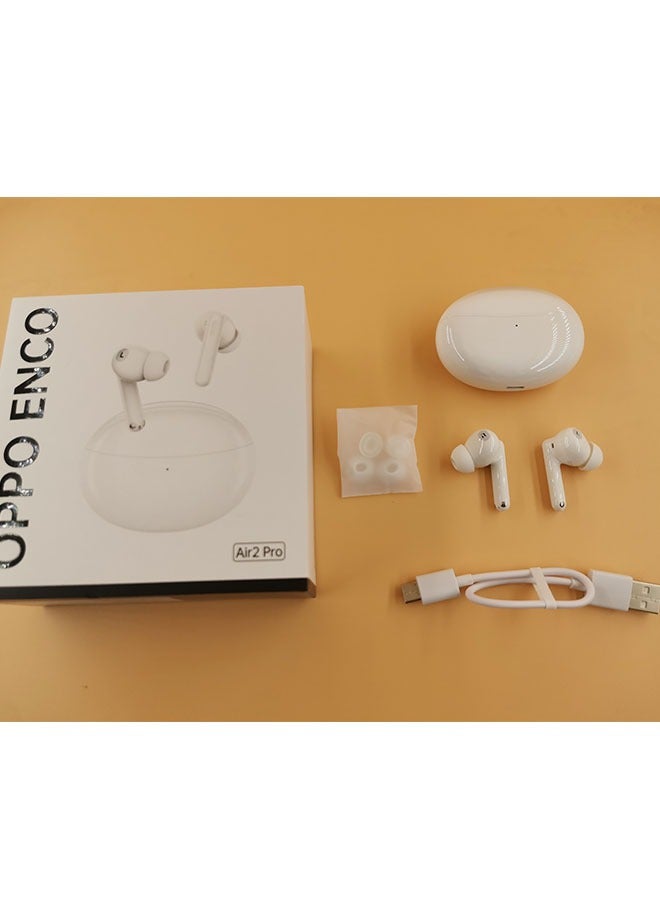OPPO - Enco Air 2 Pro WhiteTWS Earphone Bluetooth 5.2 Active Noise Cancelling Wireless Headphone 28H Battery Life White - Image 1