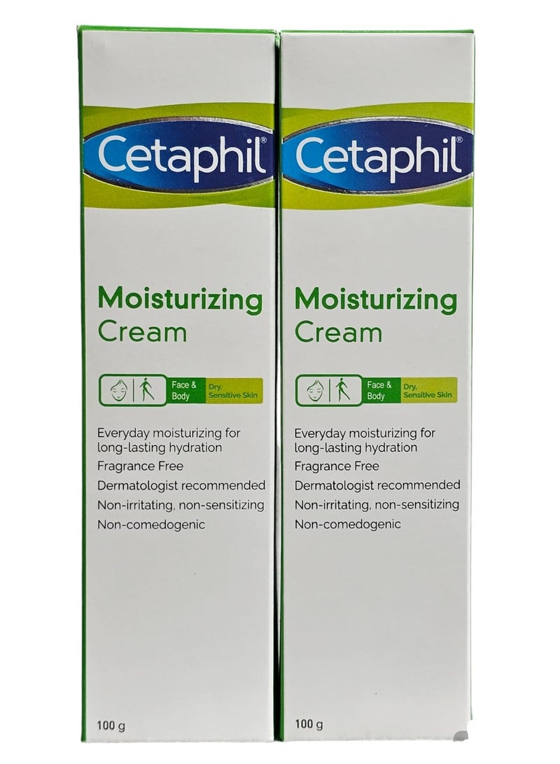 Cetaphil Moisturizing Cream For Dry And Sensitive Skin Face And Body Of Two Pieces 200mlgrams  - Image 1