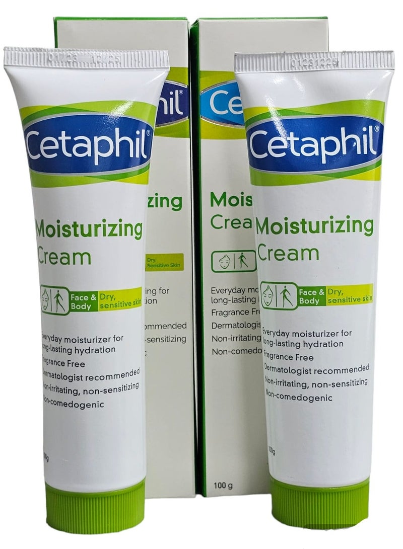 Cetaphil Moisturizing Cream For Dry And Sensitive Skin Face And Body Of Two Pieces 200mlgrams  - Image 2