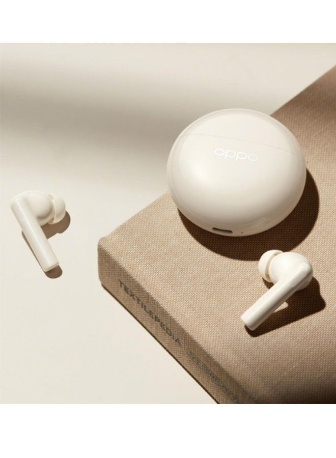 OPPO - Enco Air 3i White TWS Earphone Bluetooth Wireless Earbuds AI Noise Cancelling Wireless Headphone 28Hour Battery White - Image 1