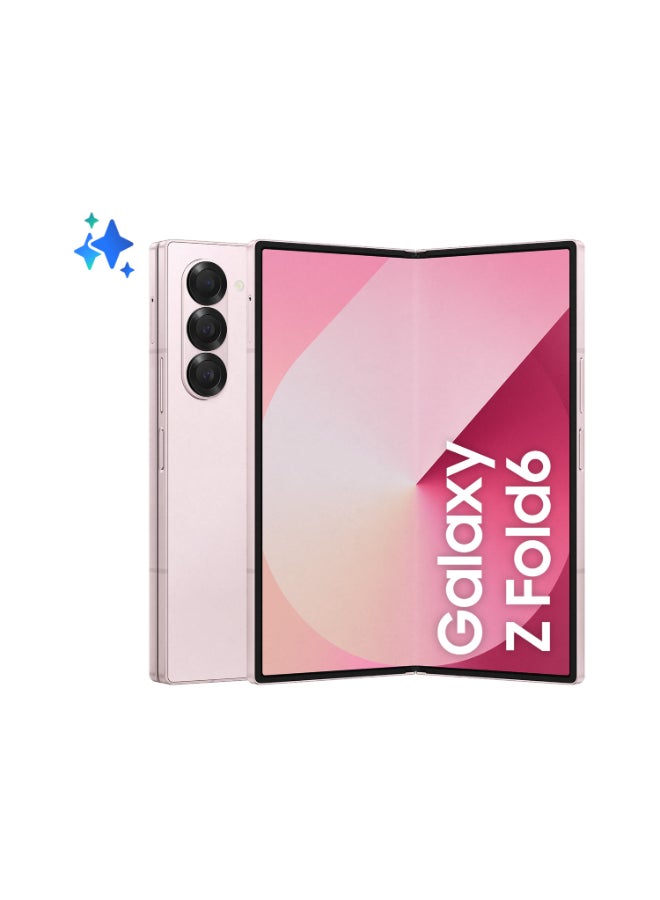 سامسونج هاتف Galaxy Z Fold 6 ثنائي الشريحة، باللون الوردي، وذاكرة الوصول العشوائي (RAM) سعة 12 جيجابايت، وذاكرة تخزين داخلية 256 جيجابايت، يدعم تقنية 5G - إصدار الشرق الأوسط 