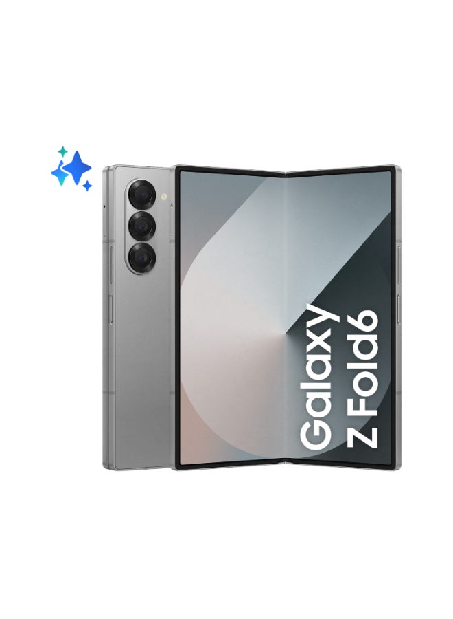 سامسونج هاتف Galaxy Z Fold 6 ثنائي الشريحة بلون فضي وذاكرة وصول عشوائي (RAM) سعة 12 جيجابايت وذاكرة تخزين داخلية 256 جيجابايت يدعم تقنية 5G - إصدار الشرق الأوسط 