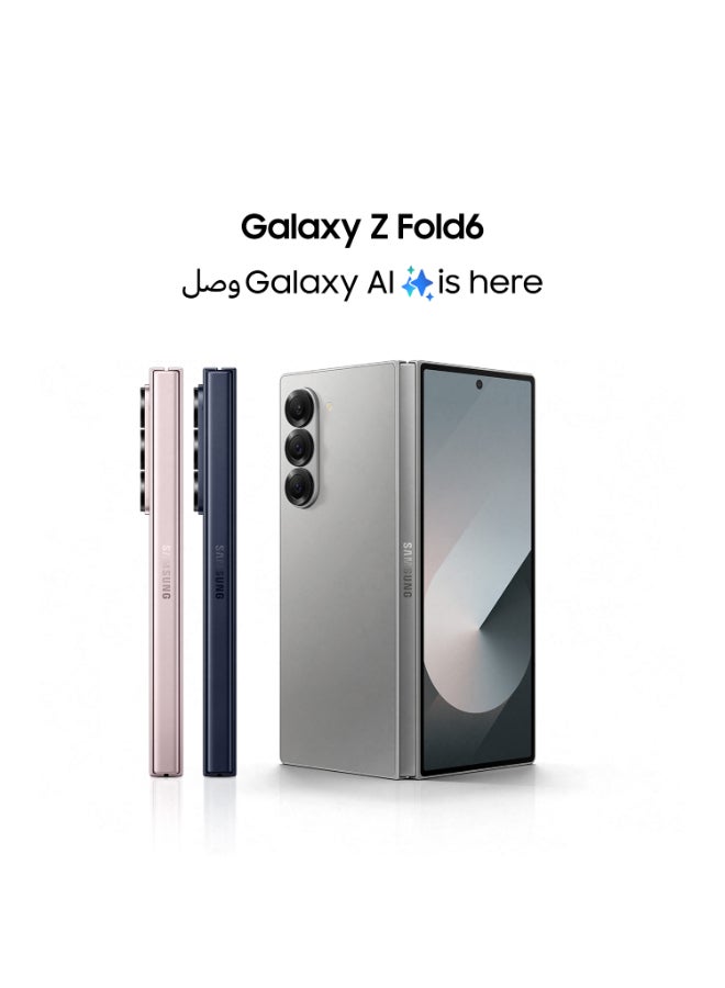 Samsung - Galaxy Z Fold 6 5G Dual SIM Silver Shadow 12GB RAM 256GB - Middle East Version - Image 1