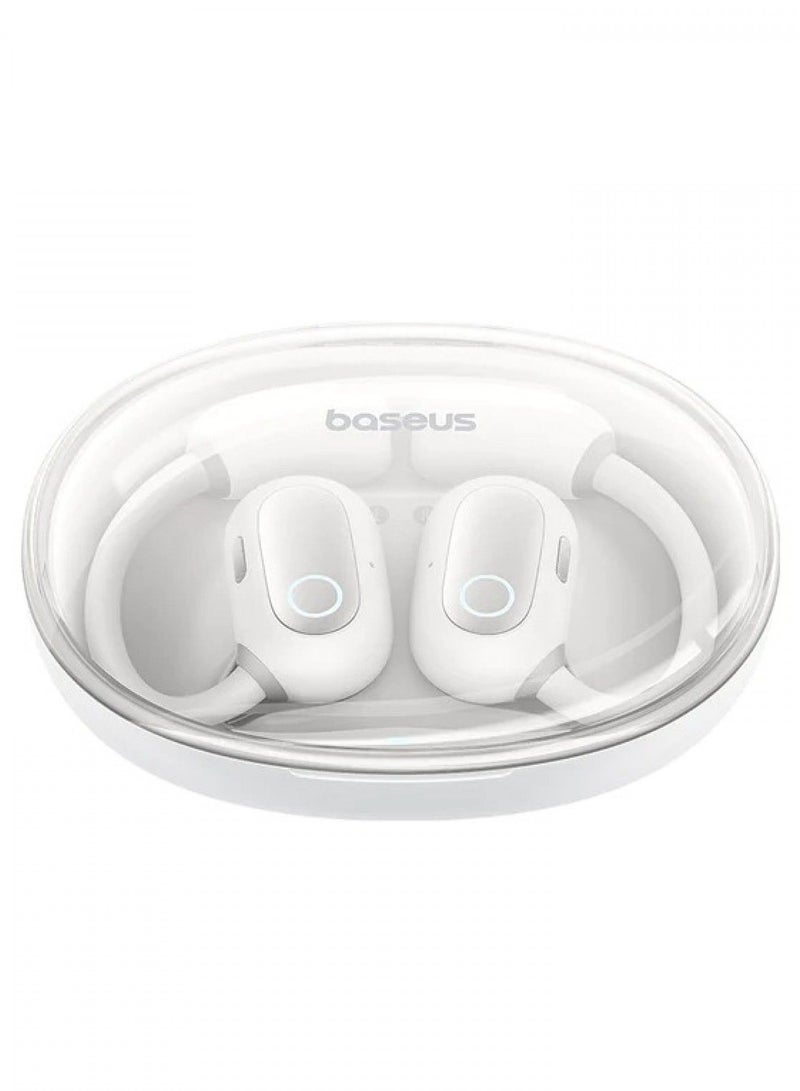 Baseus - Baseus Eli Sport 1 Open Ear Wireless Earphones IPX4 Waterproof TWS ENC Microphones Detachable Neckband - White ابيض - Image 1