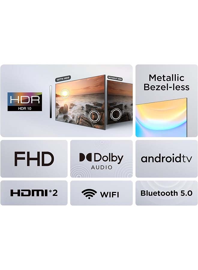 TCL 43 Inch FHD Smart Android TV, HDR 10, Dolby Audio, Micro Dimming, Metallic Bezel-less Design (2024 Model) 43S5400A Black  - Image 3