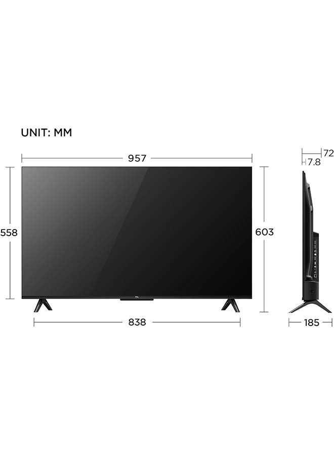 TCL - 43 Inch 4K UHD Smart Google TV, HDR 10, Dolby Audio, Dynamic Color Enhancement, Metallic Bezel-less Design (2024 Model) 43P61B Black - Image 1