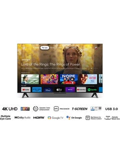 TCL 43 Inch 4K UHD Smart Google TV, HDR 10, Dolby Audio, Dynamic Color Enhancement, Metallic Bezel-less Design (2024 Model) 43P61B Black  - Image 2