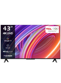 TCL 43 Inch 4K UHD Smart Google TV, HDR 10, Dolby Audio, Dynamic Color Enhancement, Metallic Bezel-less Design (2024 Model) 43P61B Black  - Image 1
