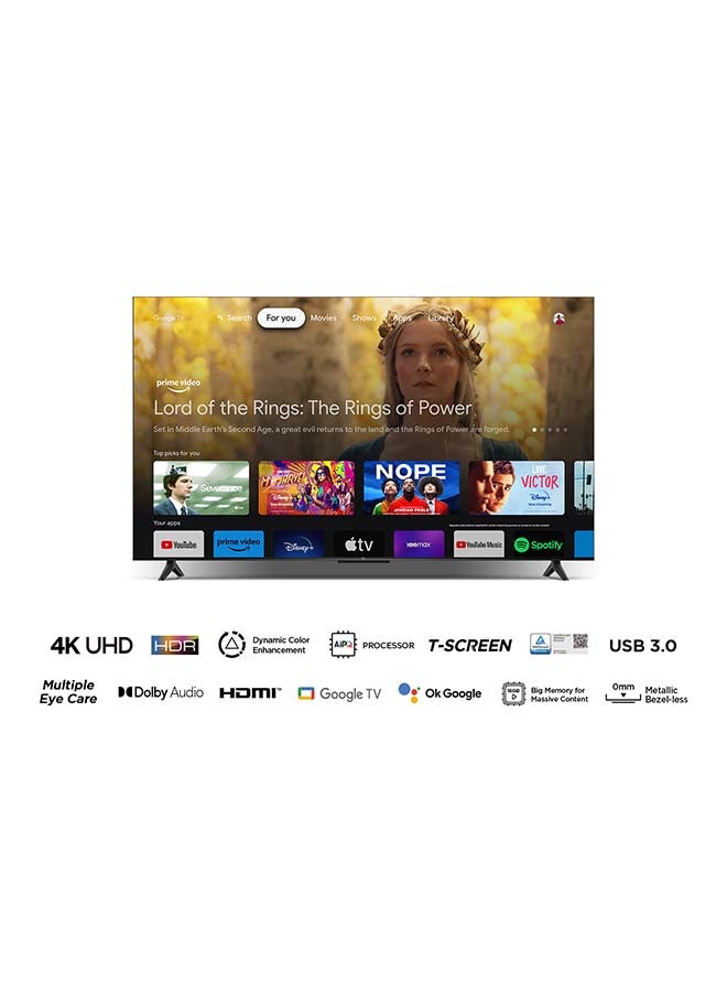 TCL - 65 Inch 4K UHD Smart Google TV, HDR 10, Dolby Audio, Dynamic Color Enhancement, Metallic Bezel-less Design (2024 Model) 65P69B Black - Image 1