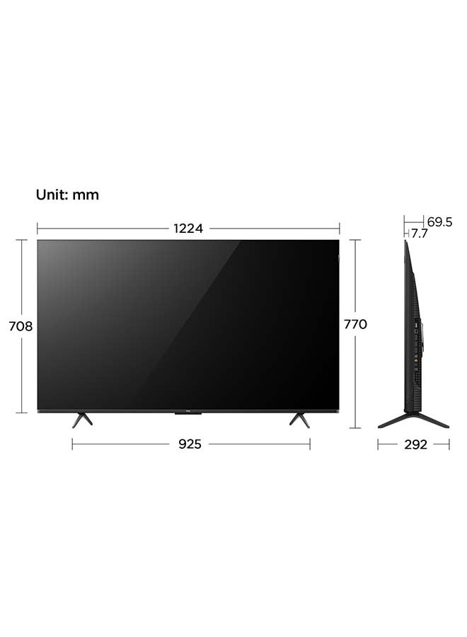 55 Inch 4K QLED Pro Smart Google TV, HDR 10+, Dolby Vision Atmos, 120Hz VRR+120Hz DLG, ONKYO 2.1ch, Slim & Uni-body Design (2024 Model) 55C655 Black 55C655 Black
