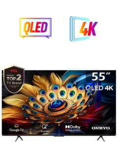 TCL 55 Inch 4K QLED Pro Smart Google TV, HDR 10+, Dolby Vision Atmos, 120Hz VRR+120Hz DLG, ONKYO 2.1ch, Slim & Uni-body Design (2024 Model) 55C655 Black 55C655 Black  - Image 1