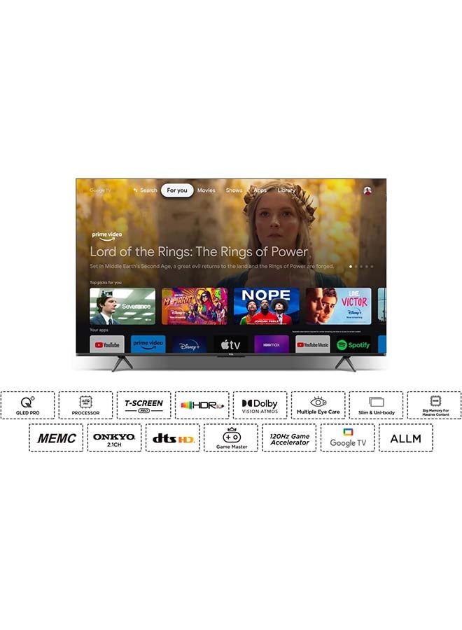 TCL 65 Inch 4K QLED Pro Smart Google TV, HDR 10+, Dolby Vision Atmos, 120Hz VRR+120Hz DLG, ONKYO 2.1ch, Slim & Uni-body Design (2024 Model) 65C655 Black 65C655 Black  - Image 2