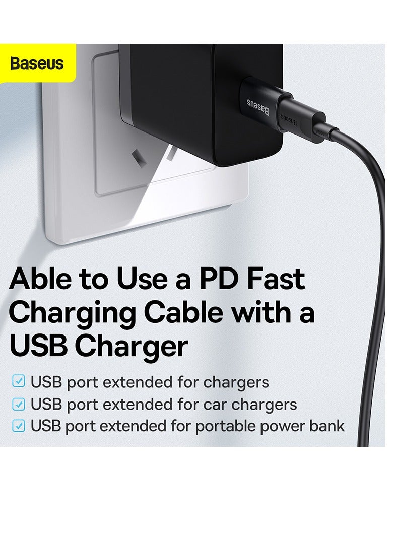 Baseus - USB C to USB Adapter USB 3.1 Female to USB C Converter Gen1 【10Gbps Data Transmission】 Type C Adapter Compatible with Samsung S24 Ultra/iPhone 15/ MacBook Pro/iPad Pro/Laptops/Huawei/Xiaomi and More Black - Image 1