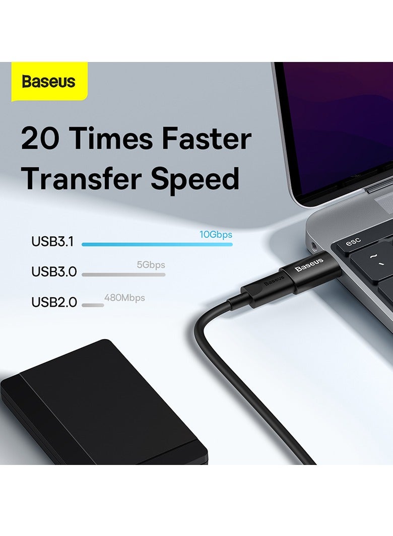Baseus - USB C to USB Adapter USB 3.1 Female to USB C Converter Gen1 【10Gbps Data Transmission】 Type C Adapter Compatible with Samsung S24 Ultra/iPhone 15/ MacBook Pro/iPad Pro/Laptops/Huawei/Xiaomi and More Black - Image 1