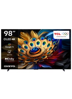 TCL 98 Inch 4K QLED Pro Smart Google TV, HDR 10+, Dolby Vision Atmos, 144Hz VRR+240Hz DLG, ONKYO 2.1ch, Slim & Uni-body Design (2024 Model) 98C655 Black 98C655 Black  - Image 1