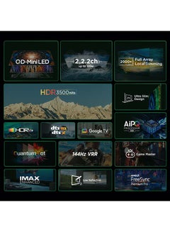 TCL Television 65 Inch Smart TV 4K QD-Mini LED HDR Google TV, 3300nits, ONKYO 2.2.2ch, 144Hz VRR+240Hz DLG, Imax Enhanced, Ultra-slim Design - 1 Year Warranty (2024 Model) 65C855 Black 65C855 Black  - Image 2